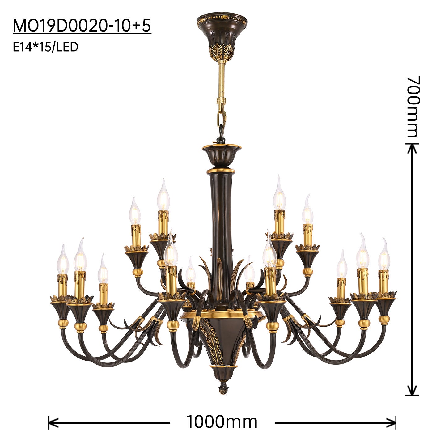 Fête Galante Ballerina Brass Chandelier