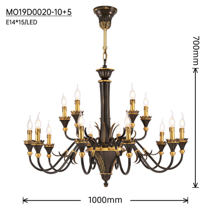 Fête Galante Ballerina Brass Chandelier