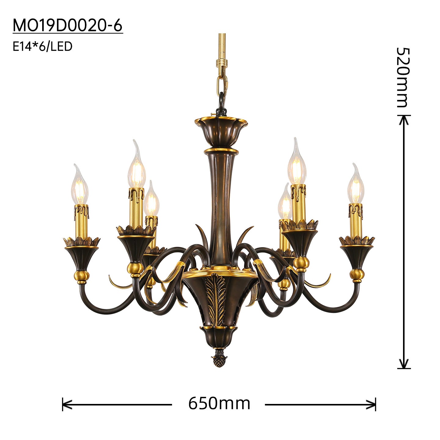 Fête Galante Ballerina Brass Chandelier