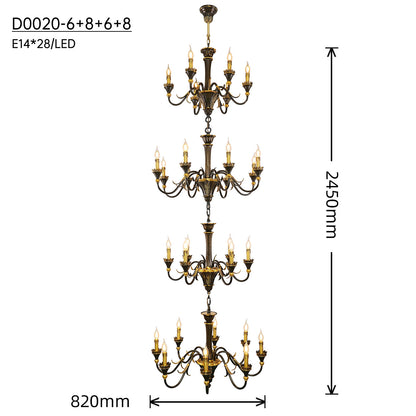 Fête Galante Ballerina Brass Chandelier