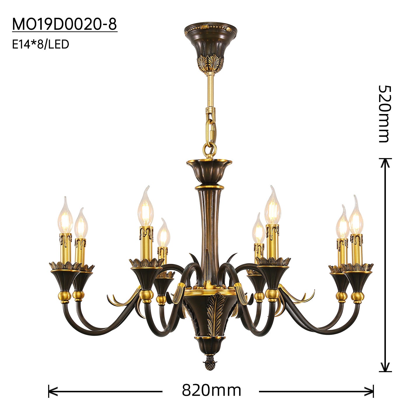 Fête Galante Ballerina Brass Chandelier